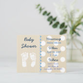 Baby Boy Teddy Bear Baby shower Invitation (Debout devant)