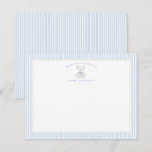 Baby Boy Teddy Bear Baby shower Merci Cartes (Devant / Derrière)