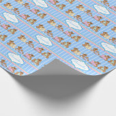 Baby Boy Teddy Bears Cadeaupapier (Hoek)