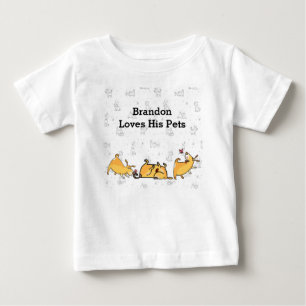 Baby Boy Tee Shirt met Cute Dogs