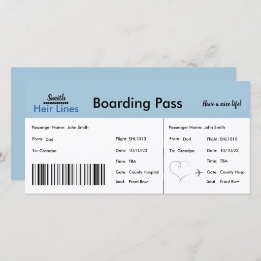 Baby Boy Travel Thema Zwangerschap Aankondiging (Voorkant / Achterkant)