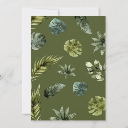 Baby Boy Tropical Jungle Safari Animals Shower Kaart (Achterkant)