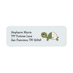 Baby Boy Turtle Return Address Labels Aangepast
