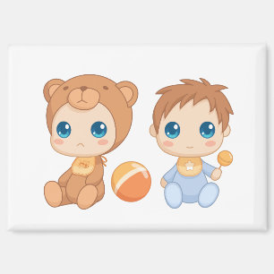 Baby Boy Twins Beer Jumpsuit Magneet