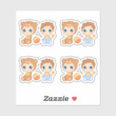 Baby Boy Twins Beer Jumpsuit set van 4 Sticker (Vel)