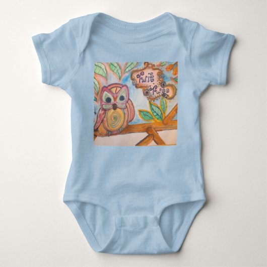 Baby Boy Twit Two Owl Bodysuit (Voorkant)