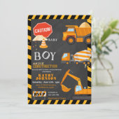Baby Boy Under Construction Baby Shower Invitation (Debout devant)