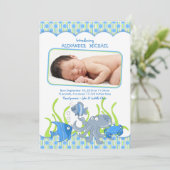 Baby Boy Under the Sea Cartoon Faire-part de naiss (Debout devant)