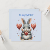 Baby Boy Valentine  Kaart (Voorkant / Achterkant in situ)