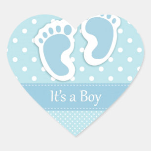 Baby Boy Voetafdrukken aanpassen Schattig Hart Sticker
