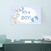 Baby Boy, Voetafdrukken, Stork, Douane Spandoek (Beurs)