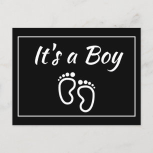 Baby Boy Voeten Moderne minimale Geboortetypografi Aankondigingskaart