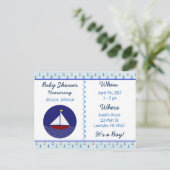 Baby Boy Voilier Blue Baby shower Invitation (Debout devant)