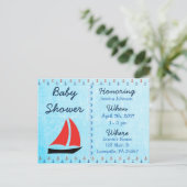 Baby Boy Voilier Blue Baby shower Invitation (Debout devant)