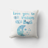 Baby Boy Waterverf Love You To The Moon And Back Kussen (Voorkant)