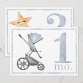 Baby Boy Waterverf Mijlpaal Een 2 maand oud Kaart (Voorkant / Achterkant)
