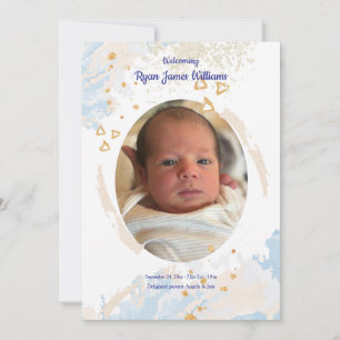 Baby Boy Welkom Geboorteaankondiging Kaart