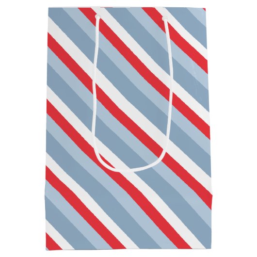 Baby Boy Whimsical Denim Leuke Blauwe Strepen Medium Cadeauzakje (Achterkant)