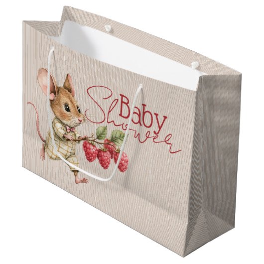 Baby Boy Woodland Animal Shower Groot Cadeauzakje (Voorkant Gekanteld)