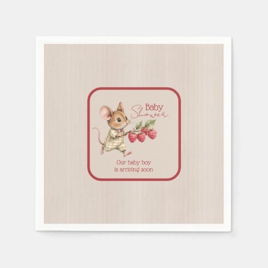 Baby Boy Woodland Animal Shower Servet (Voorkant)