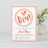 Baby Boy Woodland Fox Baby shower Invitation (Debout devant)