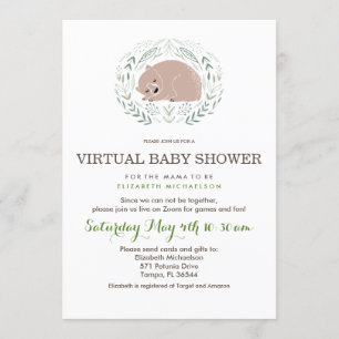 Baby Boy Woodland Virtual baby shower Uitnodiging