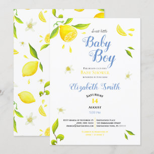 Baby boy zomerse citroenthema babydouche kaart
