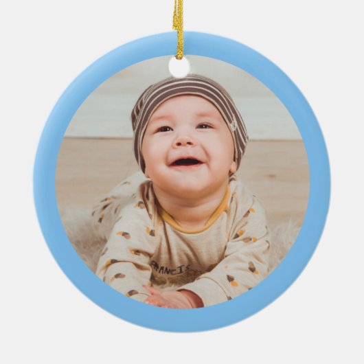 Baby Boy's 1e kerst foto decoratie konijn (Achterkant)