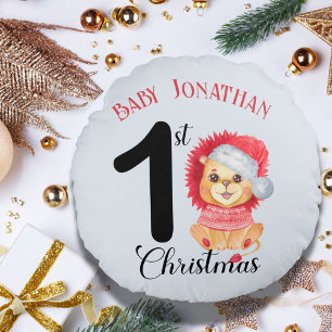 Baby Boy's 1st Christmas Schattige Beer Rode Trui Rond Kussen