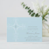 Baby Boy's Baptism Invitation (klein), Initialen Kaart (Staand voorkant)