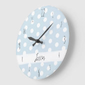Baby Boy's Blue Polka Dot Spotty Pattern Neursery Grote Klok (Hoek)