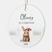 Baby Boy's Eerste Kerst Ornament 2023 modern (Links)