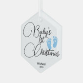Baby Boy's Eerste Kerst Ornament - Gepersonaliseer (Voorkant links)