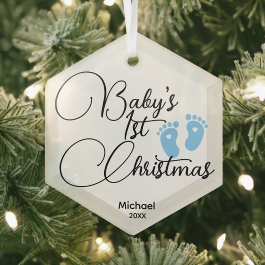 Baby Boy's Eerste Kerst Ornament - Gepersonaliseer (Insitu)
