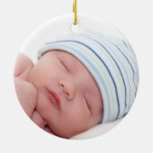 Baby Boy's eerste kerstcadeautje Fotoornament Keramisch Ornament (Achterkant)