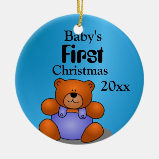Baby Boy's eerste Kerstmis Keramisch Ornament (Voorkant)