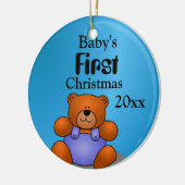 Baby Boy's eerste Kerstmis Keramisch Ornament (Links)