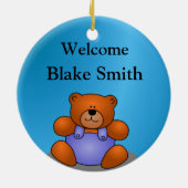 Baby Boy's eerste Kerstmis Keramisch Ornament (Achterkant)