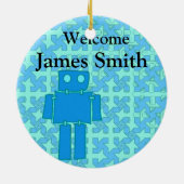 Baby Boy's eerste Kerstmis Keramisch Ornament (Achterkant)