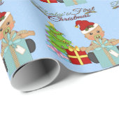 Baby Boy's eerste kerstpapier Cadeaupapier (Rol Hoek)