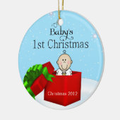 Baby Boy's eerste kerstversiering Keramisch Ornament (Links)