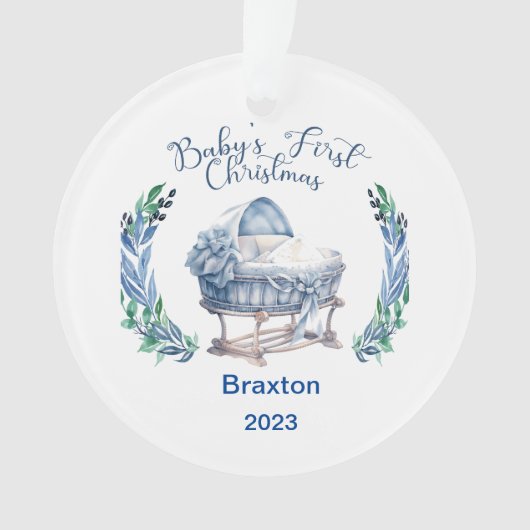 Baby Boy's eerste kerstversiering Ornament (voorkant)