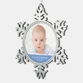 Baby Boy's eerste kerstversiering Tin Sneeuwvlok Ornament (Rechts)