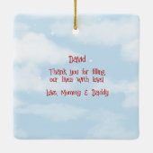 Baby Boys Eerste Valentijnsdag Keramisch Ornament (Achterkant)