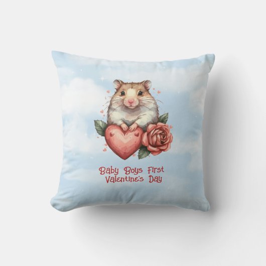 Baby Boys Eerste Valentijnsdag Kussen (Voorkant)