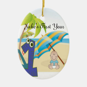 Baby Boy's eerste verjaardag Keramisch Ornament