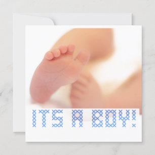 Baby Boys Feet Cross Stitch Birth Aankondiging