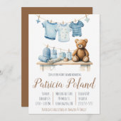 Baby Boy's kleren op Baby shower van de Kast Kaart (Voorkant / Achterkant)
