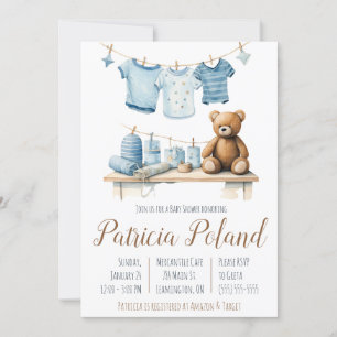 Baby Boy's kleren op Baby shower van de Kast Kaart
