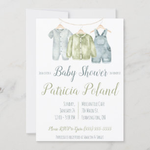 Baby Boy's kleren op Baby shower van de Kast Kaart